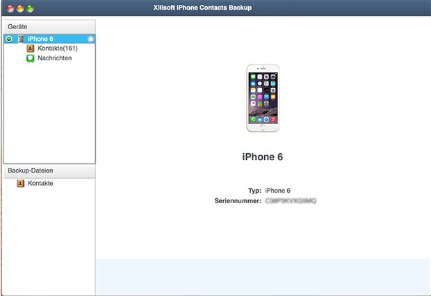 iPhone Contacts to Mac Transfer Programmstart